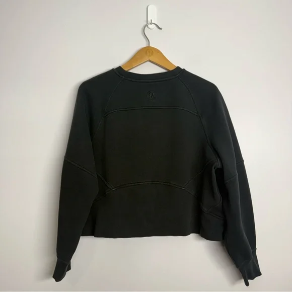 Lululemon Scuba Oversized Pullover *Wordmark Black Size M/L 23.5” PTP - Picture 2 of 4